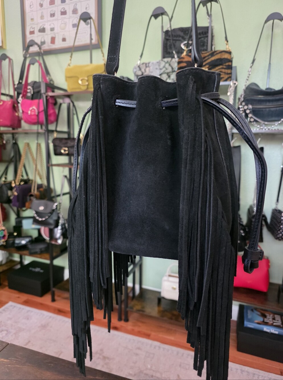 Madwell Suede Drawstring Crossbody